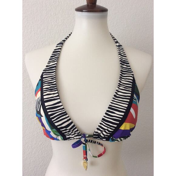 Bleu Rod Beattie Bikini Triangle Top Striped Geometric Swimwear - Picture 1 of 7